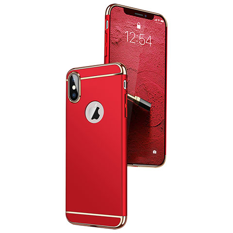 Etui Bumper Luxe Metal et Plastique C01 pour Apple iPhone Xs Max Rouge