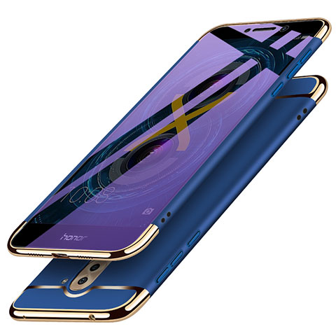 Etui Bumper Luxe Metal et Plastique M03 pour Huawei Honor 6X Pro Bleu