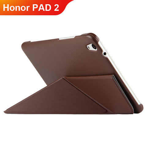 Etui Clapet Portefeuille Livre Cuir L02 pour Huawei Honor Pad 2 Marron
