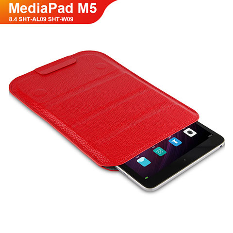 Etui Clapet Portefeuille Livre Cuir L07 pour Huawei MediaPad M5 8.4 SHT-AL09 SHT-W09 Rouge