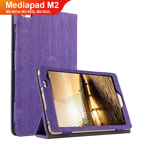 Etui Clapet Portefeuille Livre Tissu pour Huawei Mediapad M2 8 M2-801w M2-803L M2-802L Violet