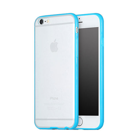 Etui Contour Silicone et Vitre Transparente Mat pour Apple iPhone 6 Bleu