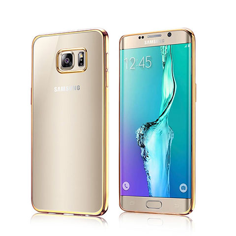 Etui Contour Silicone Transparente Gel pour Samsung Galaxy S6 Edge SM-G925 Or
