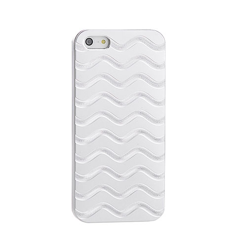 Etui Luxe Aluminum Metal Wave pour Apple iPhone SE Argent
