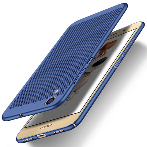 Etui Plastique Rigide Mailles Filet pour Huawei Honor 5A Bleu