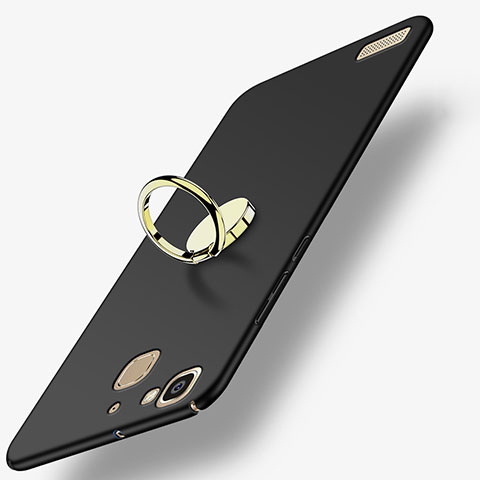 Etui Plastique Rigide Mat avec Support Bague Anneau A02 pour Huawei G8 Mini Noir
