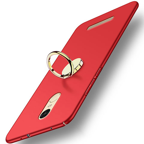 Etui Plastique Rigide Mat avec Support Bague Anneau A02 pour Xiaomi Redmi Note 3 MediaTek Rouge