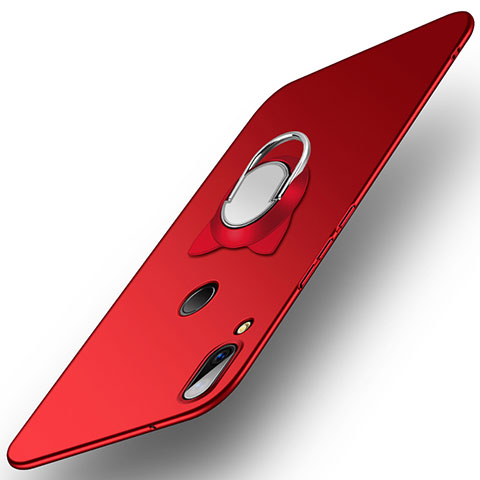Etui Plastique Rigide Mat avec Support Bague Anneau pour Huawei P20 Lite Rouge