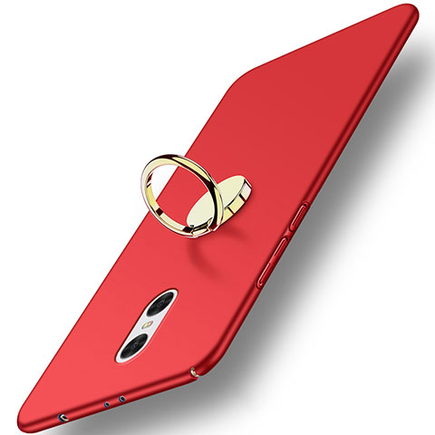 Etui Plastique Rigide Mat avec Support Bague Anneau pour Xiaomi Redmi Pro Rouge