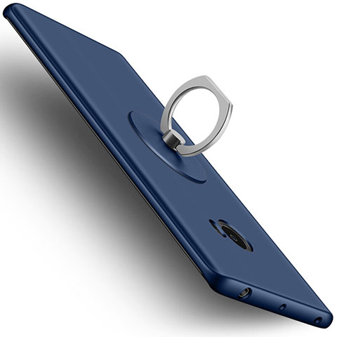 Etui Plastique Rigide Mat et Support Bague Anneau pour Xiaomi Mi Note 2 Bleu
