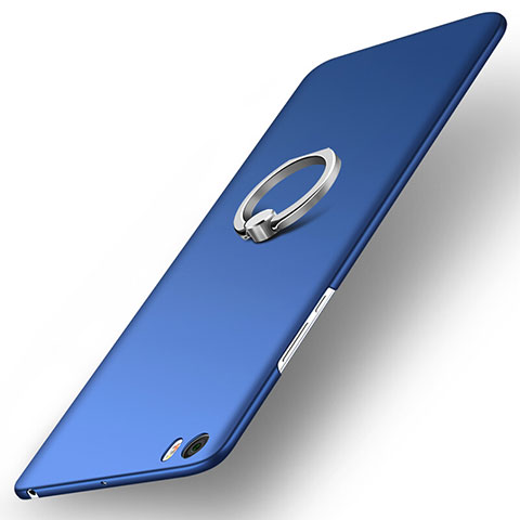 Etui Plastique Rigide Mat et Support Bague Anneau pour Xiaomi Mi Note Bleu