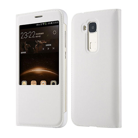 Etui Portefeuille Flip Cuir pour Huawei GX8 Blanc