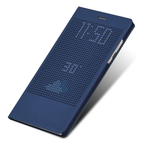 Etui Portefeuille Livre Cuir L01 pour Huawei Honor V8 Max Bleu