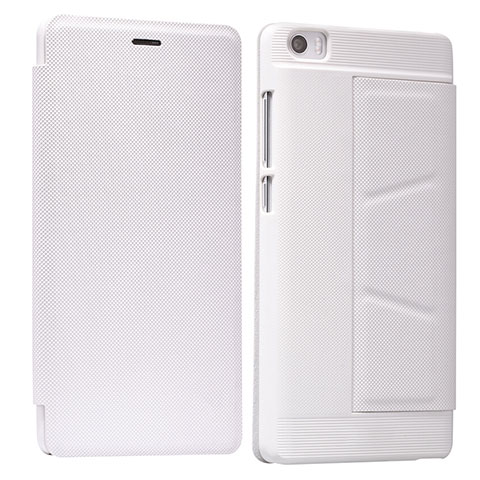 Etui Portefeuille Livre Cuir L01 pour Xiaomi Mi Note Blanc