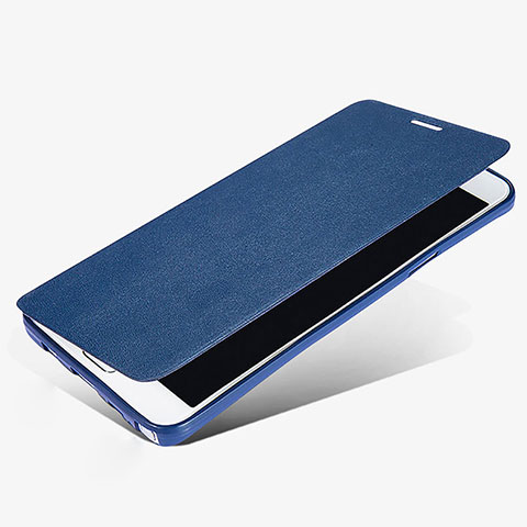 Etui Portefeuille Livre Cuir L02 pour Samsung Galaxy Note 5 N9200 N920 N920F Bleu