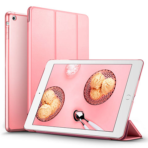 Etui Portefeuille Livre Cuir L06 pour Apple iPad Mini 2 Rose