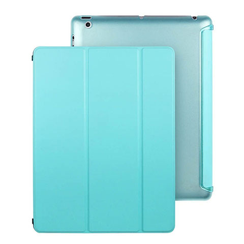 Etui Portefeuille Livre Cuir pour Apple iPad 3 Bleu Ciel