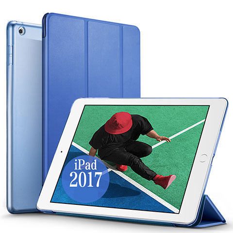 Etui Portefeuille Livre Cuir pour Apple New iPad Pro 9.7 (2017) Bleu