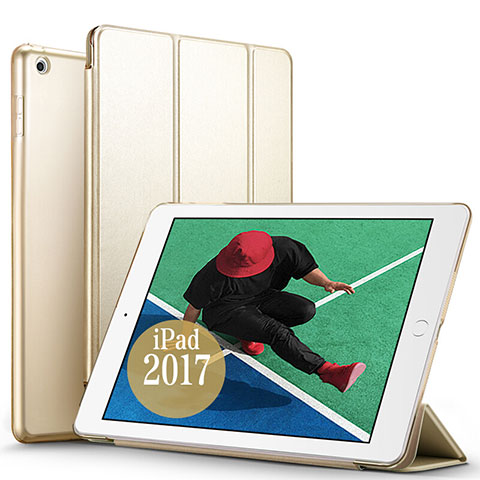 Etui Portefeuille Livre Cuir pour Apple New iPad Pro 9.7 (2017) Or