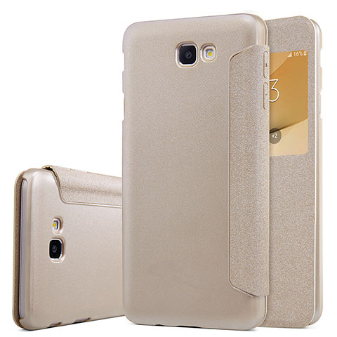 Etui Portefeuille Livre Cuir pour Samsung Galaxy On5 (2016) G570 G570F Or