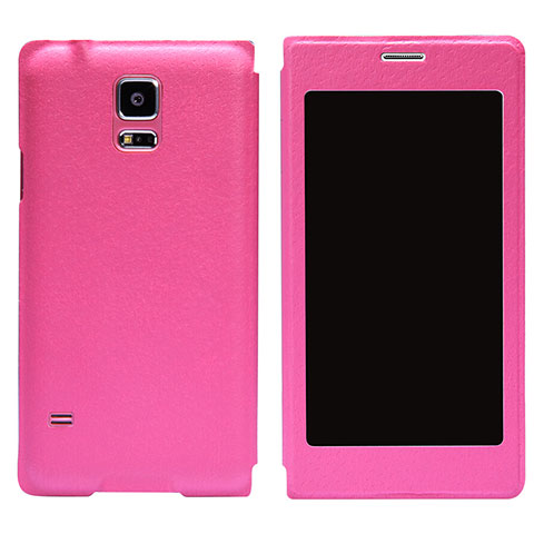 Etui Portefeuille Livre Cuir pour Samsung Galaxy S5 Duos Plus Rose Rouge
