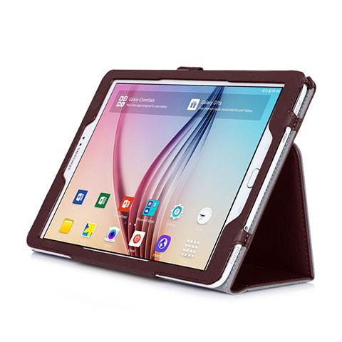 Etui Portefeuille Livre Cuir pour Samsung Galaxy Tab S2 9.7 SM-T810 SM-T815 Marron