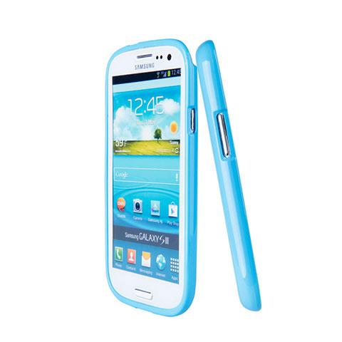 Etui Silicone Gel Souple Couleur Unie pour Samsung Galaxy S3 i9300 Bleu