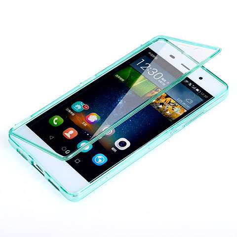 Etui Transparente Integrale Silicone Souple Avant et Arriere pour Huawei P8 Lite Bleu Ciel