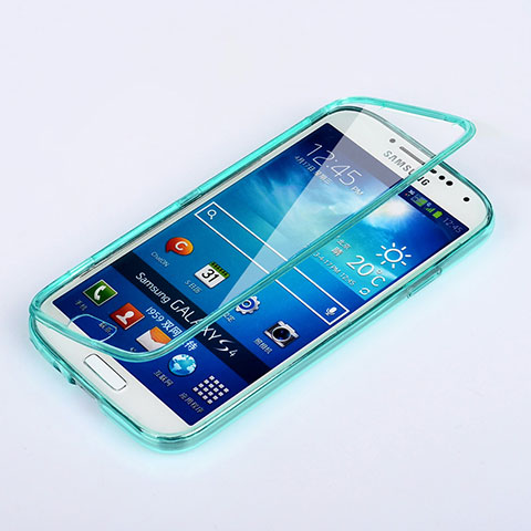 Etui Transparente Integrale Silicone Souple Avant et Arriere pour Samsung Galaxy S4 IV Advance i9500 Bleu Ciel