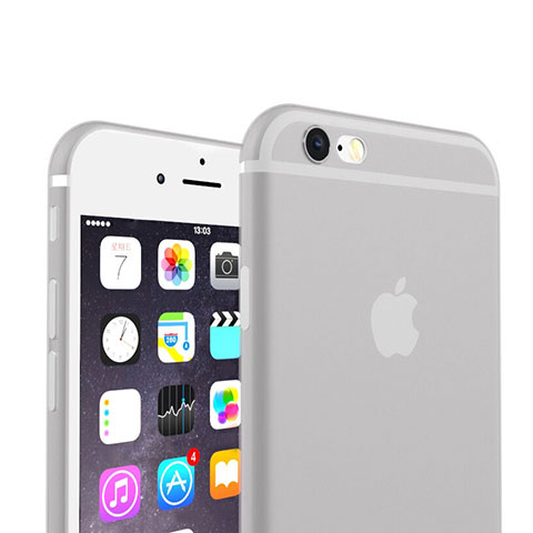 Etui Ultra Fine Mat Silicone Souple Transparente pour Apple iPhone 6S Plus Gris