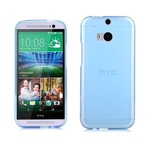 Etui Ultra Fine Silicone Souple Transparente pour HTC One M8 Bleu