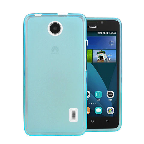 Etui Ultra Fine Silicone Souple Transparente pour Huawei Ascend Y635 Dual SIM Bleu