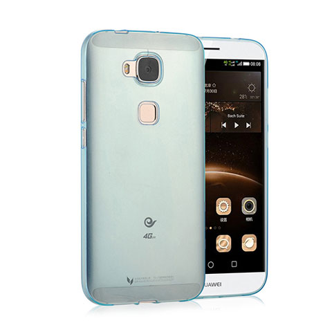 Etui Ultra Fine Silicone Souple Transparente pour Huawei GX8 Bleu