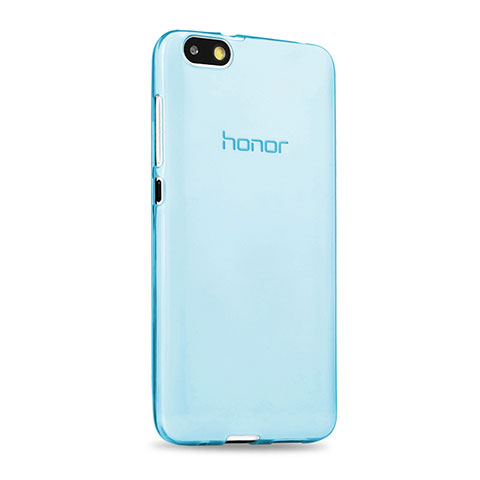 Etui Ultra Fine Silicone Souple Transparente pour Huawei Honor 4X Bleu