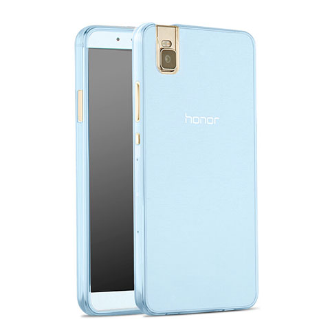 Etui Ultra Fine Silicone Souple Transparente pour Huawei Honor 7i shot X Bleu