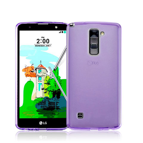 Etui Ultra Fine Silicone Souple Transparente pour LG Stylus 2 Plus Violet