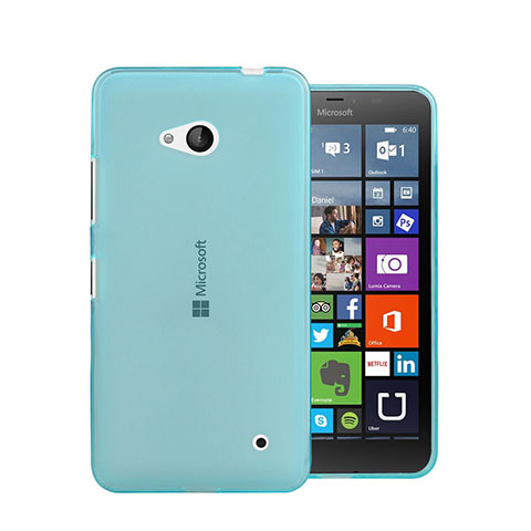 Etui Ultra Fine Silicone Souple Transparente pour Microsoft Lumia 640 Bleu