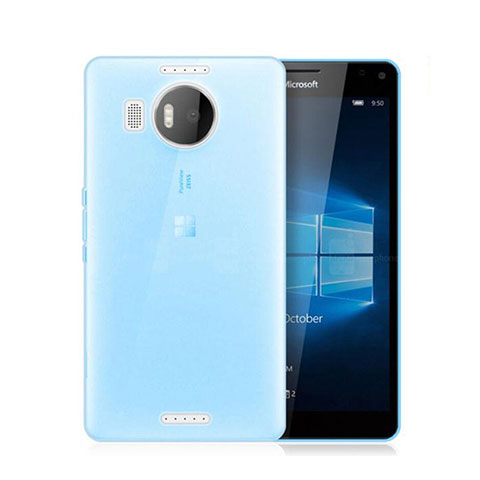 Etui Ultra Fine Silicone Souple Transparente pour Microsoft Lumia 950 XL Bleu