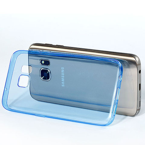 Etui Ultra Fine Silicone Souple Transparente pour Samsung Galaxy S7 G930F G930FD Bleu