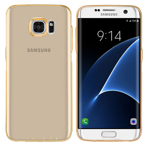 Etui Ultra Fine TPU Souple Transparente T07 pour Samsung Galaxy S7 Edge G935F Or