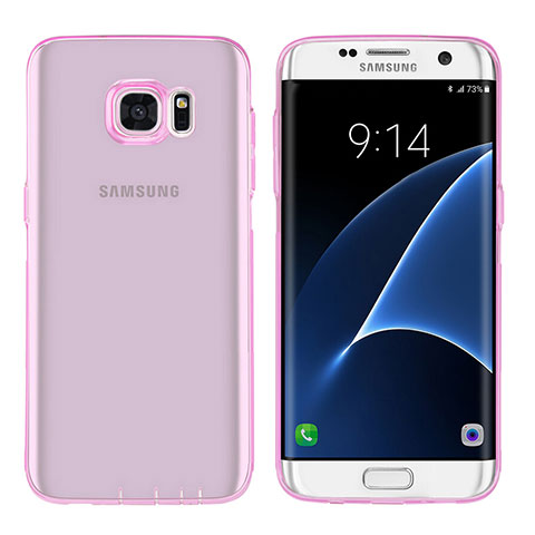 Etui Ultra Fine TPU Souple Transparente T07 pour Samsung Galaxy S7 Edge G935F Rose