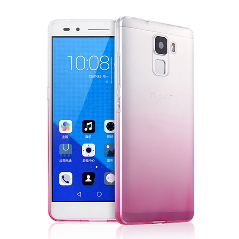 Etui Ultra Fine Transparente Souple Degrade pour Huawei Honor 7 Dual SIM Rose