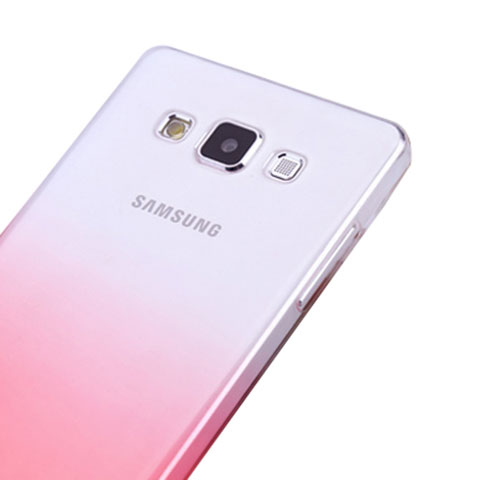 Etui Ultra Fine Transparente Souple Degrade pour Samsung Galaxy A5 Duos SM-500F Rose