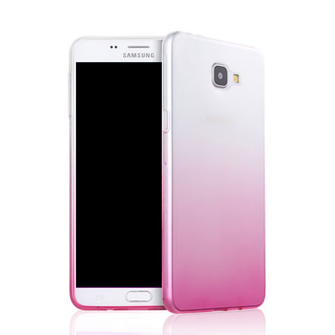 Etui Ultra Fine Transparente Souple Degrade pour Samsung Galaxy A9 Pro (2016) SM-A9100 Rose