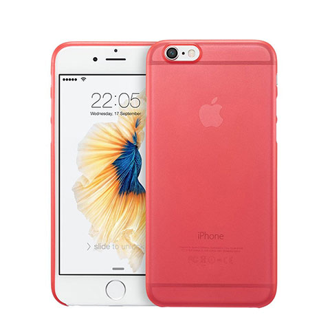 Etui Ultra Slim Plastique Rigide Transparente pour Apple iPhone 6 Plus Rouge