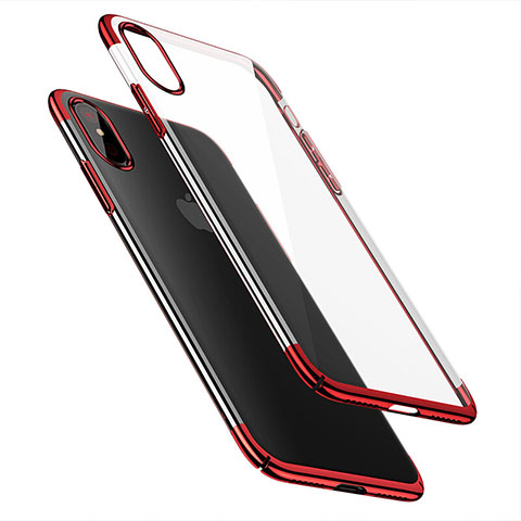 Etui Ultra Slim Plastique Rigide Transparente pour Apple iPhone Xs Max Rouge