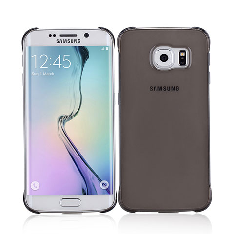 Etui Ultra Slim Plastique Rigide Transparente pour Samsung Galaxy S6 Edge SM-G925 Gris