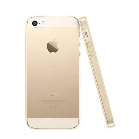 Etui Ultra Slim Silicone Souple Transparente pour Apple iPhone 5S Or