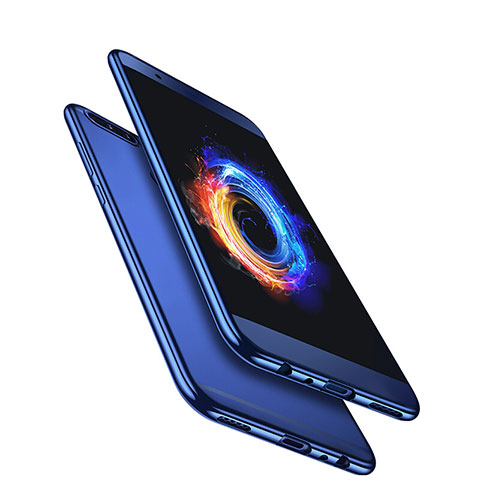 Etui Ultra Slim Silicone Souple Transparente pour Huawei Honor V9 Bleu