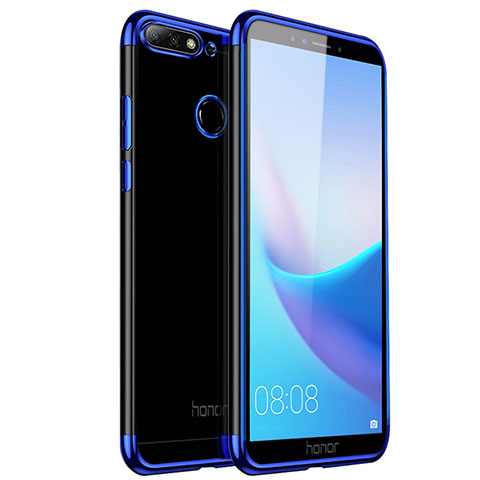 Etui Ultra Slim Silicone Souple Transparente pour Huawei Y6 Prime (2018) Bleu